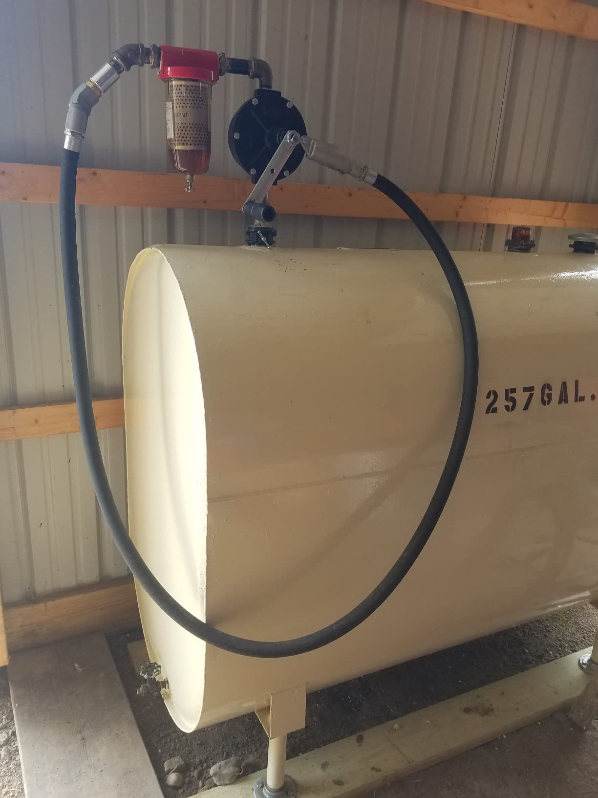 Groz 44081 Industrial Rotary Fuel Transfer Pump, 10 GPM Cast Iron Hand Pump with Anti-Static Hose & Non-Sparking Nozzle for Diesel, Gas, Oil Drums customer photo 1