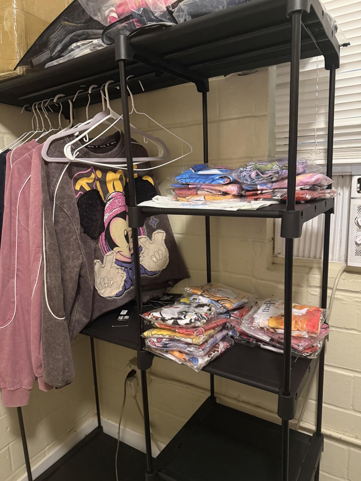 SONGMICS Portable Closet, Freestanding Closet Organizer, Clothes Rack with Shelves, Hanging Rods, Storage Organizer, for Cloakroom, Bedroom, 44.1 x 16.9 x 65 Inches, Black URYG24BK customer photo 2