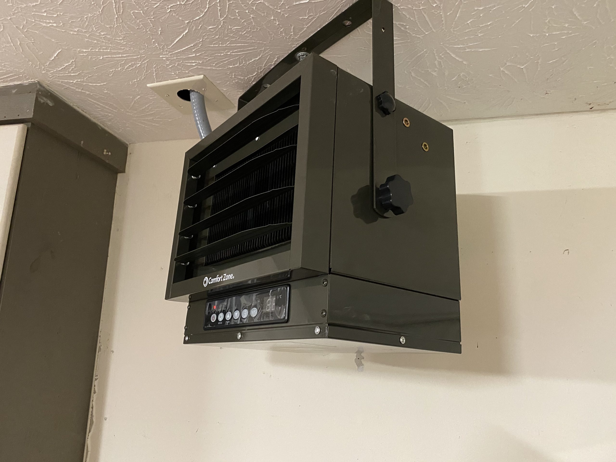 Comfort Zone Hard-Wired Ceiling Mount Garage Space Heater with Remote, 7,500 Watt, 240 Volt, Fan-Forced, Overheat Protection, Digital Thermostat, 12-Hour Timer, Ideal for Garage & Workshop, CZ230ER customer photo 2