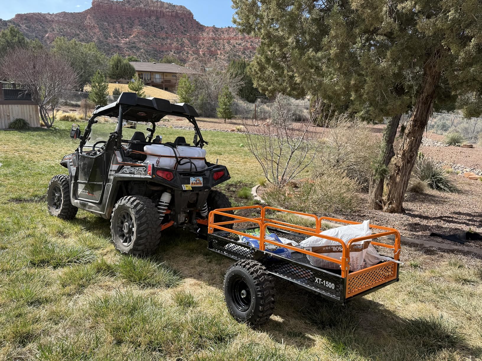 Impact IMPLEMENTS 1500lb ATV/UTV/Tractor Trailer with Solid Steel Floor, Aggressive Tires, & Pivoting Tongue customer photo 1