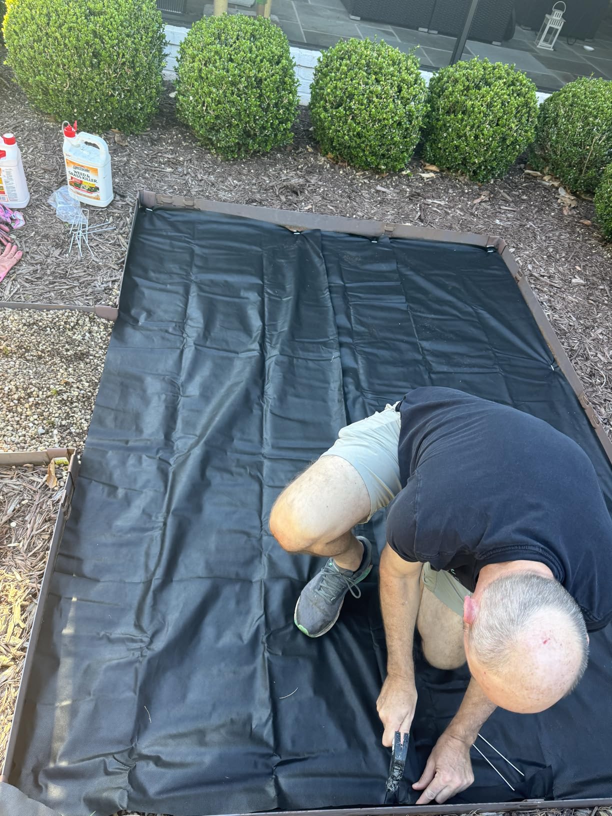 HOOPLE 4ftx180ft Weed Barrier Fabric Heavy Duty | Landscape Fabric | Commercial Woven Geotextile for Gardens, Driveways & Flower Beds | Thick Weed Control Landscaping Fabric customer photo 1