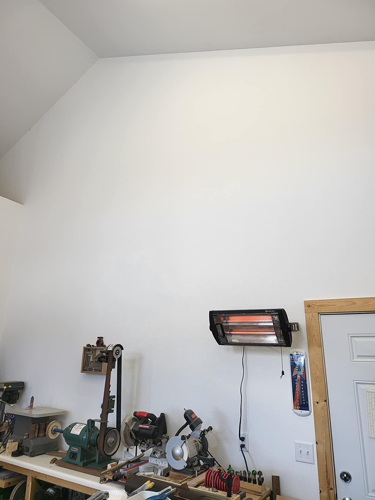 Comfort Zone 1500W Ceiling Mounted Dual Quartz Radiant Heater - Infrared Workshop Heater with 90° Adjustable Tilt, Built-in Halogen Light & Pull String Control - Overheat Protection customer photo 2