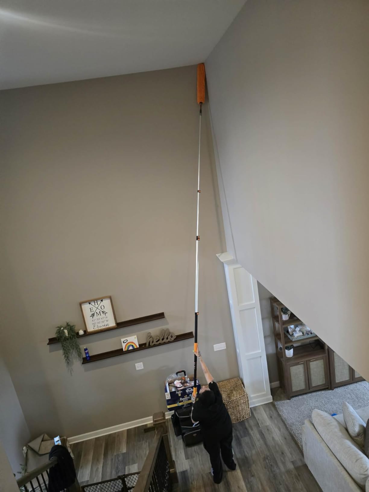 30 Foot High Reach Duster Kit with 5-24 ft Extension Pole for Cleaning | High Ceiling Dusting and Window Cleaning Kit with Telescopic Pole, Window Washer Squeegee, Cobweb Duster, Fan and Feather Dusters customer photo 2