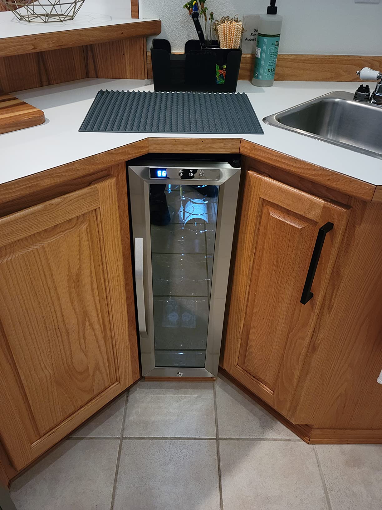 Ivation 12 Bottle Compressor Wine Cooler, Freestanding Fridge w/Lock, Black | Small, quiet wine refrigerator and cellar with a UV glass door, LED lighting, and 41-64F digital temperature control. customer photo 1