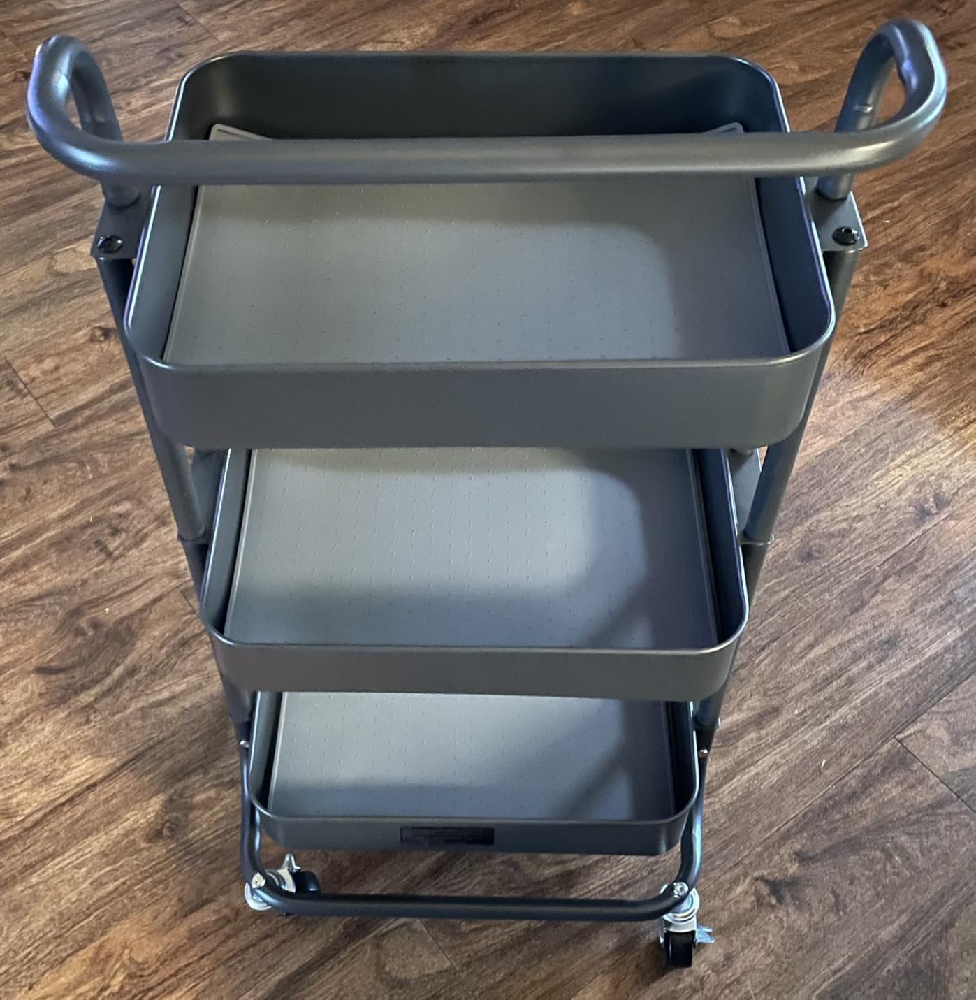 Pipishell 3 Tier Rolling Cart, Utility Cart with Wheels & Handle, White customer photo 1