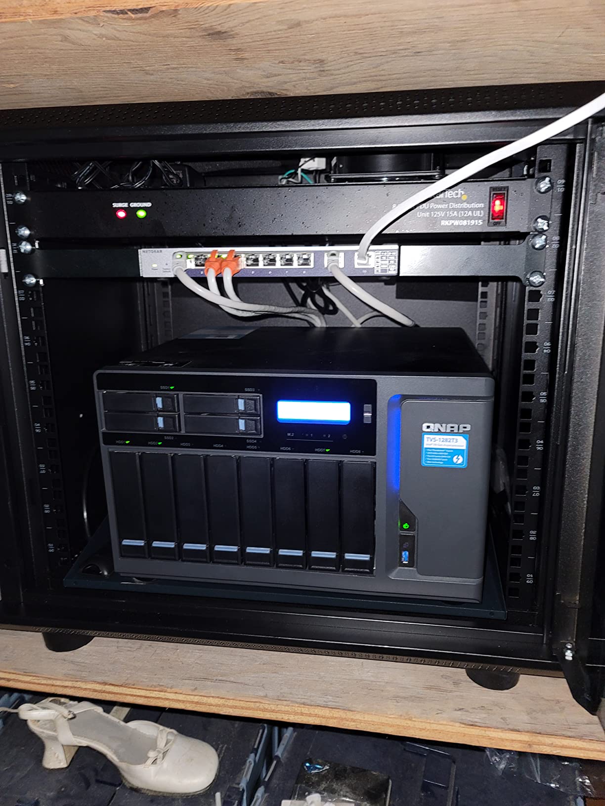 9U Wall Mount Network Rack Cabinet - Quiet Cooling Fan, Locking Glass Door, 17.7