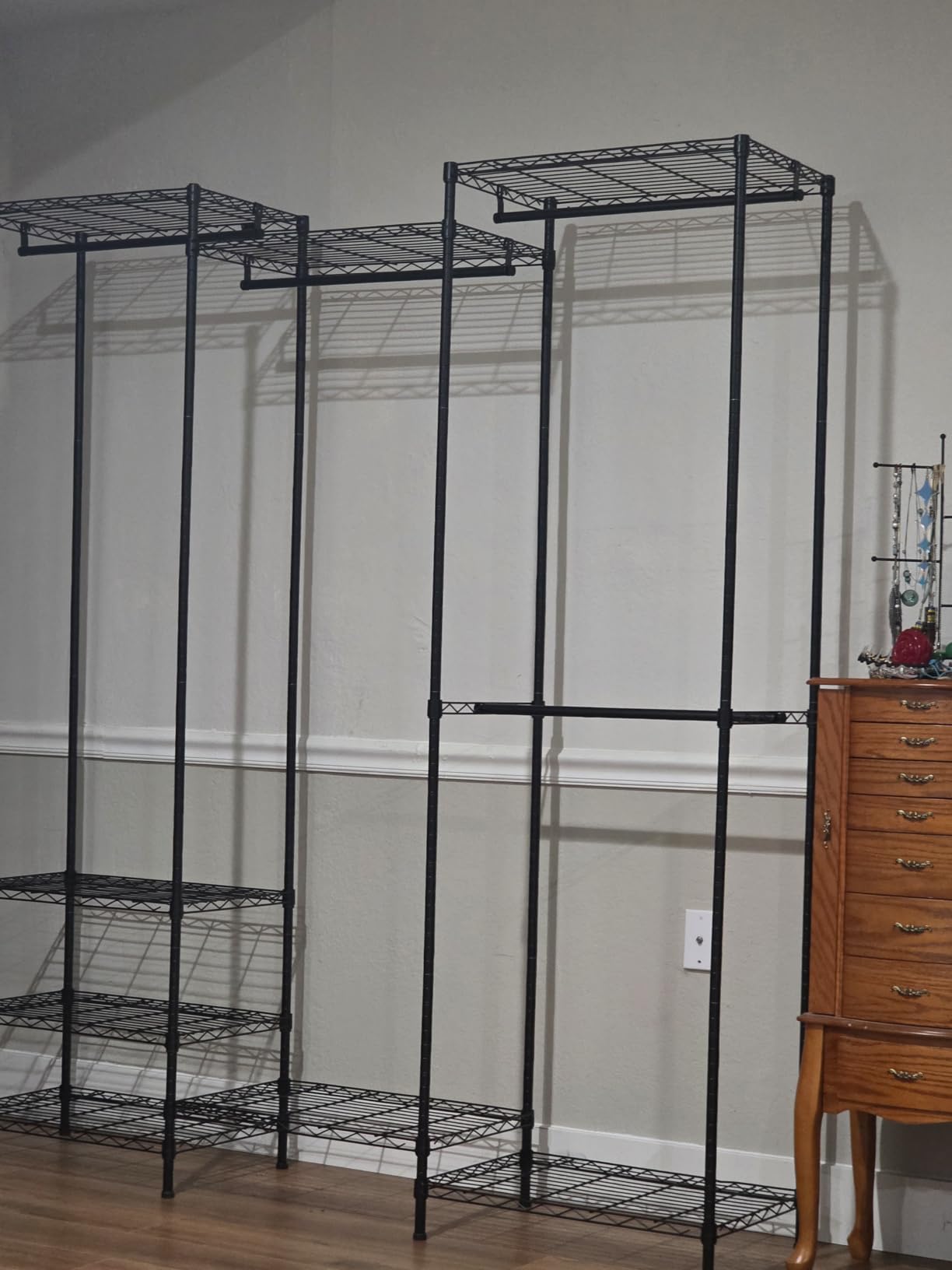 VIPEK V5 Heavy Duty Clothes Rack, Portable Closet Wardrobe with 4 Hanging Rods & 8 Shelves, Freestanding Adjustable Garment Rack for Bedroom, Walk-in Closet, 890 lbs Capacity, Black, 68.9 L customer photo 1