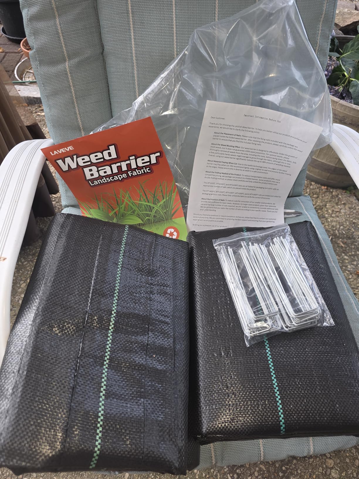LAVEVE Heavy Duty Weed Barrier Landscape Fabric 4FT x 100FT | 3.2oz Premium Woven Weed Control Garden Cloth, Weed Block Ground Cover Mat for Gardening, Farming (4x50FT x 2Pack) customer photo 1