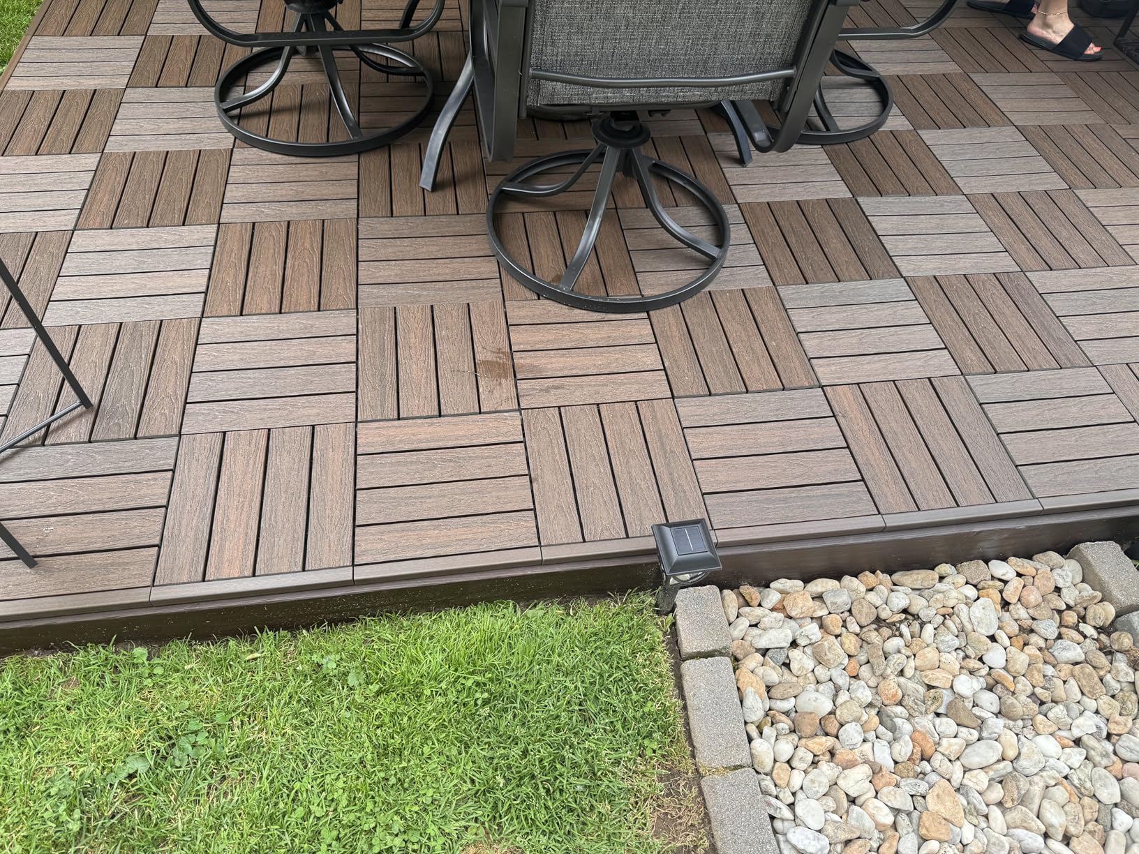 NewTechWood UltraShield Naturale 1 ft. x 1 ft. Composite Deck Tiles | Quick Deck Interlocking, 10 Pieces per Box, 10 sq. ft. Coverage customer photo 2
