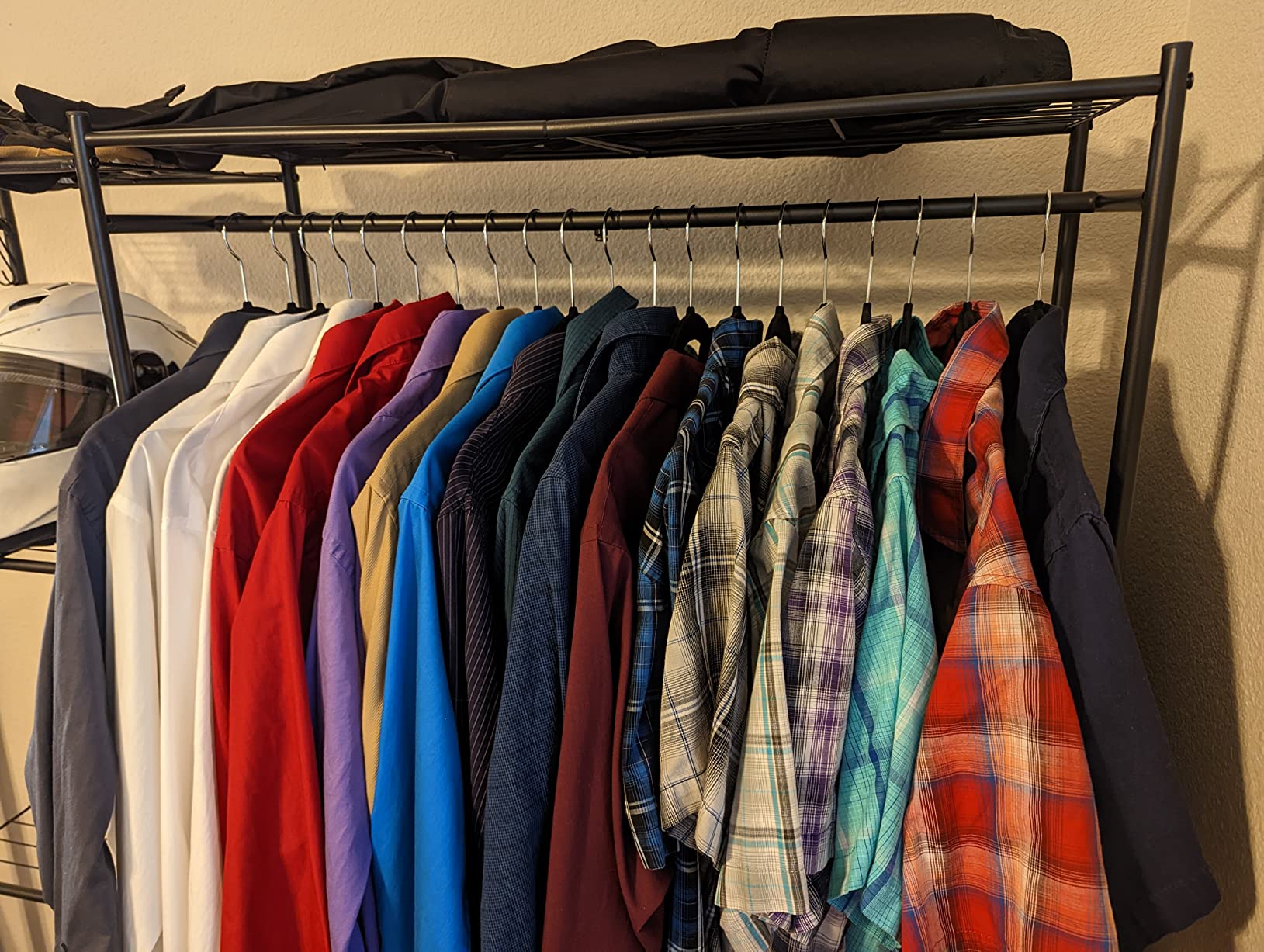 Neprock Wardrobe Closet, Portable Clothing Rack for Hanging Clothes, Free Standing Closet Organizers and Storage System with 4 Tiers Shelves for Cloakroom Bedroom,Black customer photo 1