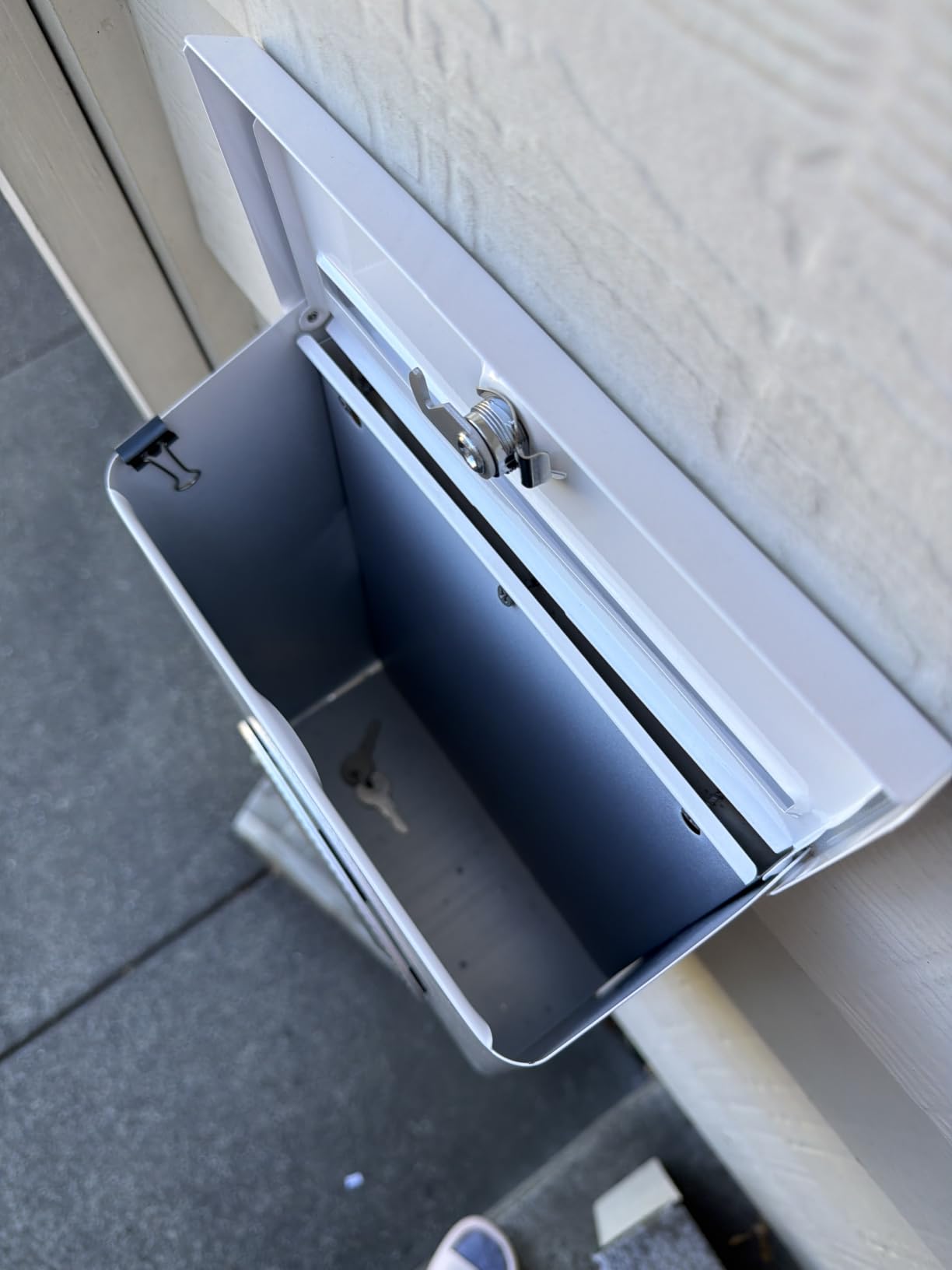 Architectural Mailboxes Designer Galvanized Steel, Locking Wall Mount Mailbox, Black with Satin Nickel customer photo 2