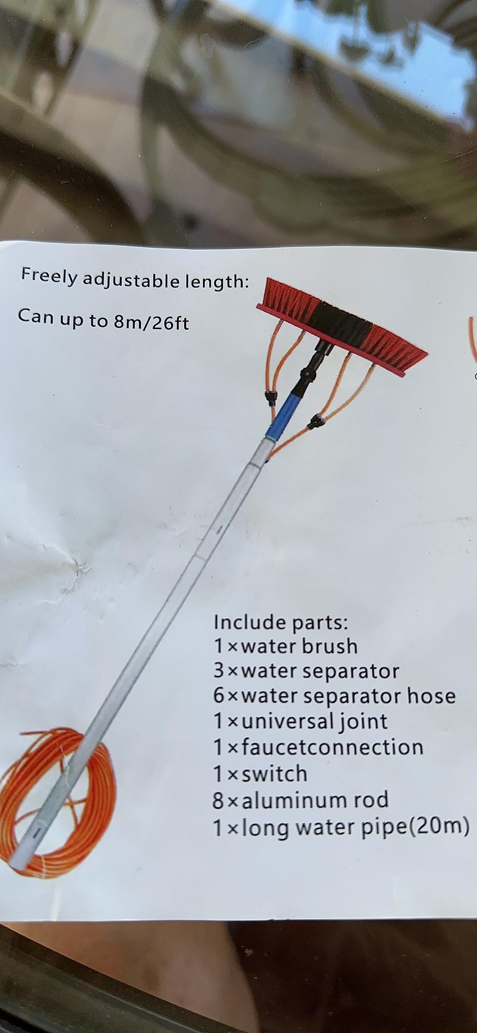 26 Feet Reach Solar Panel Cleaning Brush & Pole Water Fed Pole Kit, Suitable for High Windows Cleaning, Solar Panel Cleaning customer photo 1