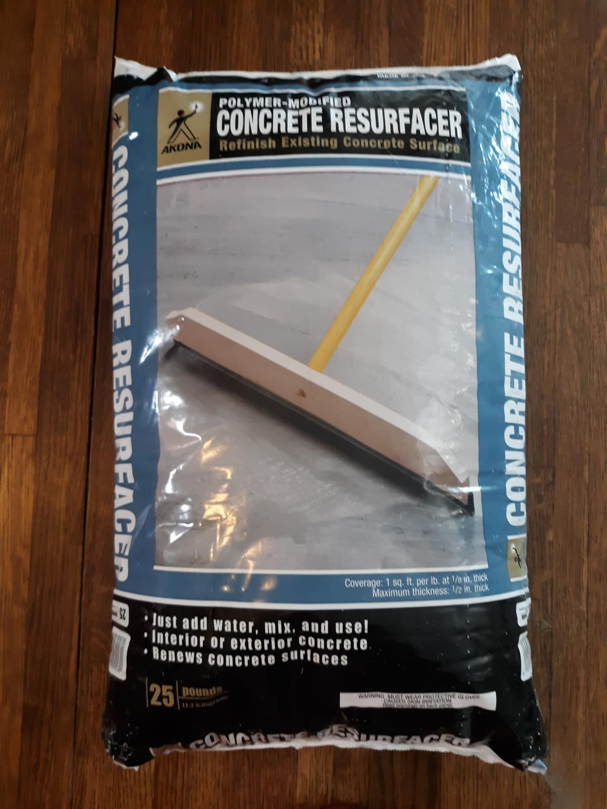 Polymer-Modified Concrete Resurfacer, 25 Pounds - Cement-Based Squeegee Applied Overlay for Garages, Driveways, Patios (Indoor/Outdoor) customer photo 1