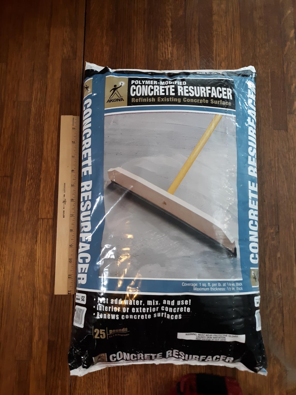 Polymer-Modified Concrete Resurfacer, 25 Pounds - Cement-Based Squeegee Applied Overlay for Garages, Driveways, Patios (Indoor/Outdoor) customer photo 2