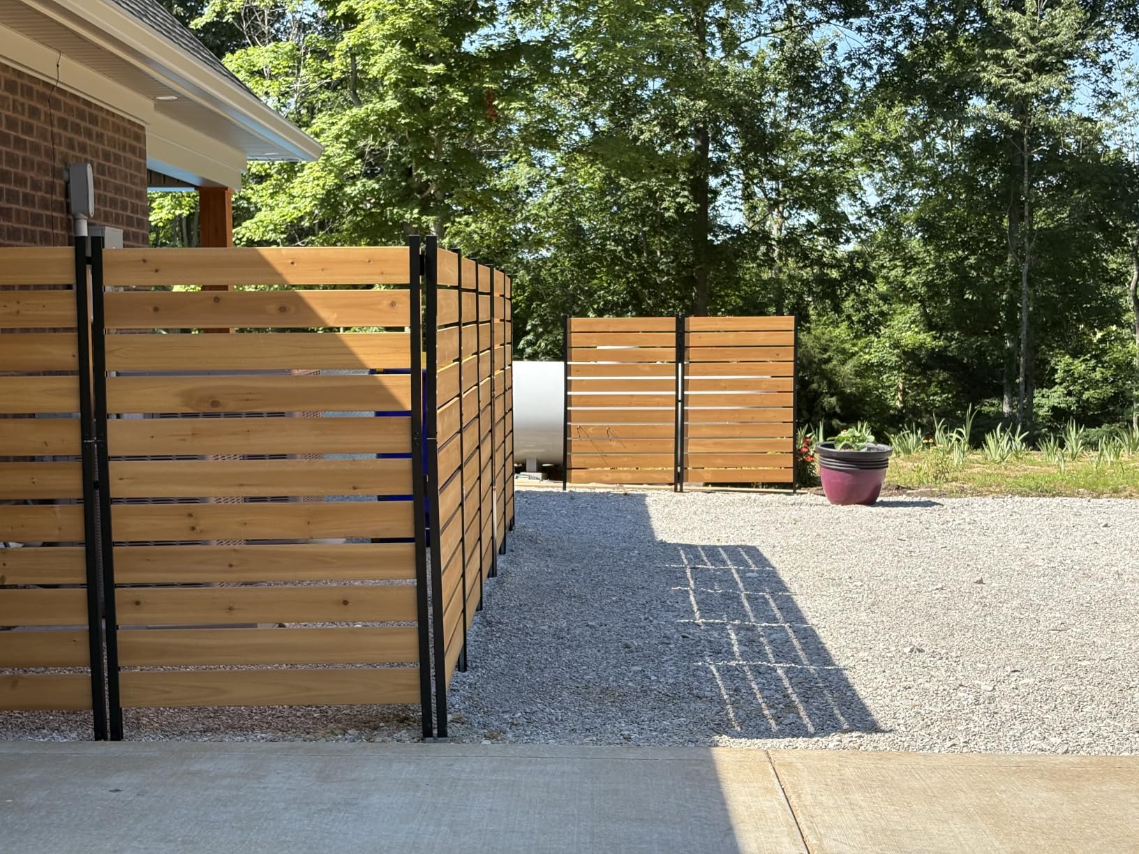Enclo Concord Privacy Screen, Cedar Wood DIY No Dig Kit | 5ftH x 3.2ftW, Pre-Stained, 1 Panel, Hide Trash Cans, EC18022 customer photo 2