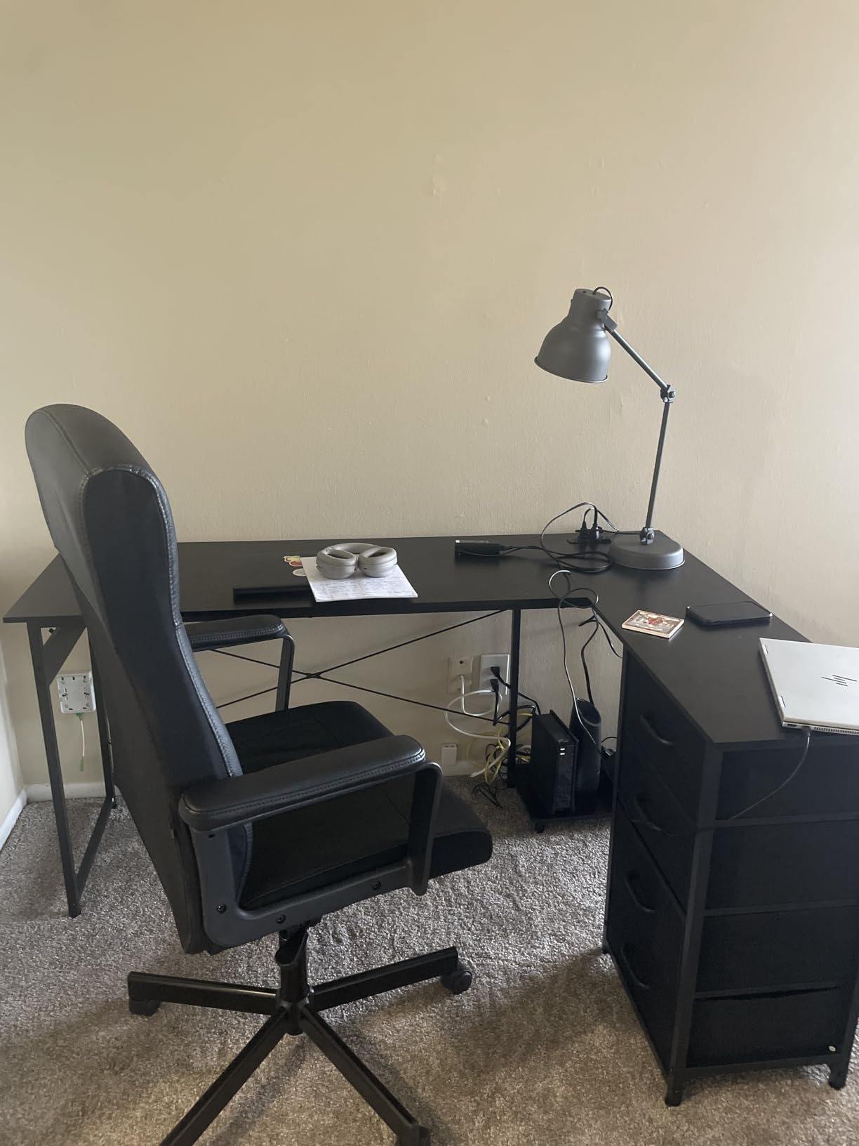 AODK L Shaped Gaming Desk with 4 Drawers, 61