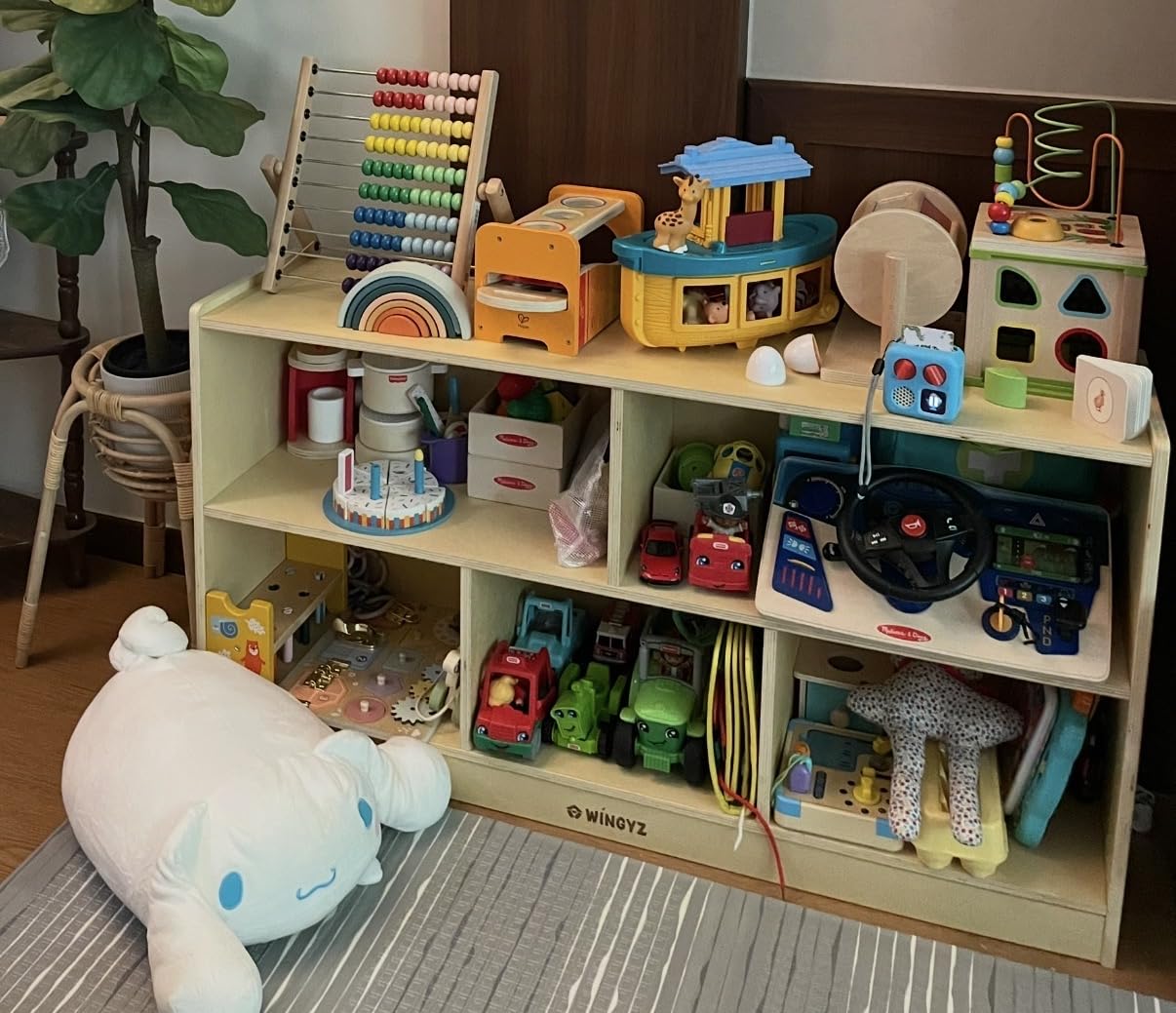 WINGYZ Montessori Bookshelf, 5-Section Wooden Storage Cabinet, Toy Storage Organizer with Kids Bookshelf, FSC Safety Montessori Toy Book Shelf for Kids Rooms, Classroom, Playroom, Daycare, Preschool customer photo 1