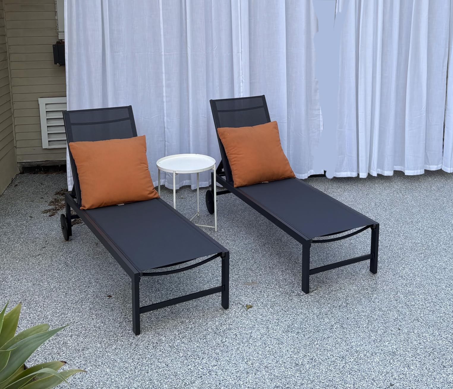 Shintenchi Patio Chaise Lounge Set of 2, Pool Chaise Lounge with Arm, Outdoor Lounge Chair with 5 Adjustable Backrest, Sunbathing Recliner, Beach Chair, Pool Chairs, Light Grey customer photo 2