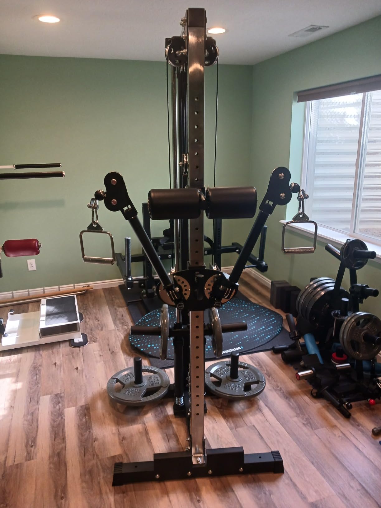 Eonfit E1 2.0 Cable Station, Cable Crossover Machine with Pulley System | Wall Mount & Free Standing Dual Swivel Arms Cable Machine with Removable Footplate for Garage Home Gym customer photo 2