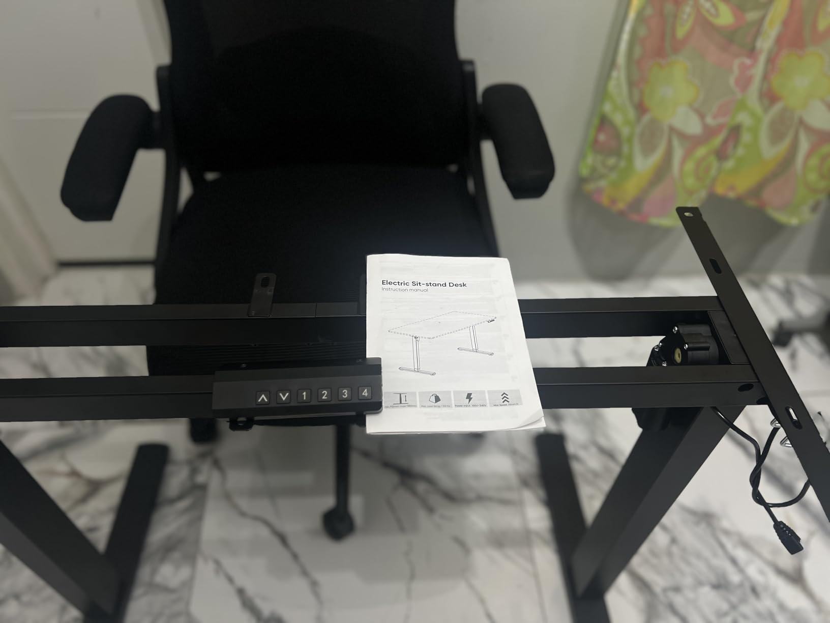 330 lbs Capacity Dual Motor Electric Standing Desk Frame, Height Adjustable Sit Stand up Desk Legs Base Workstation, Anti-Collision Function, 2 Hooks, Black Frame Only customer photo 1