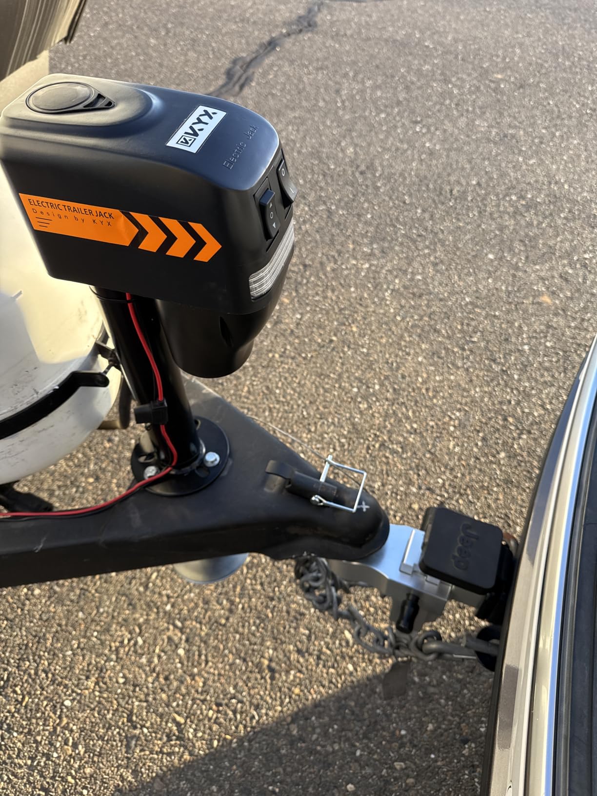 KYX Electric Trailer Jack 5000LBs, Electric Jack with Waterproof Cover, Electric A-Frame Tongue Jack, 9.84