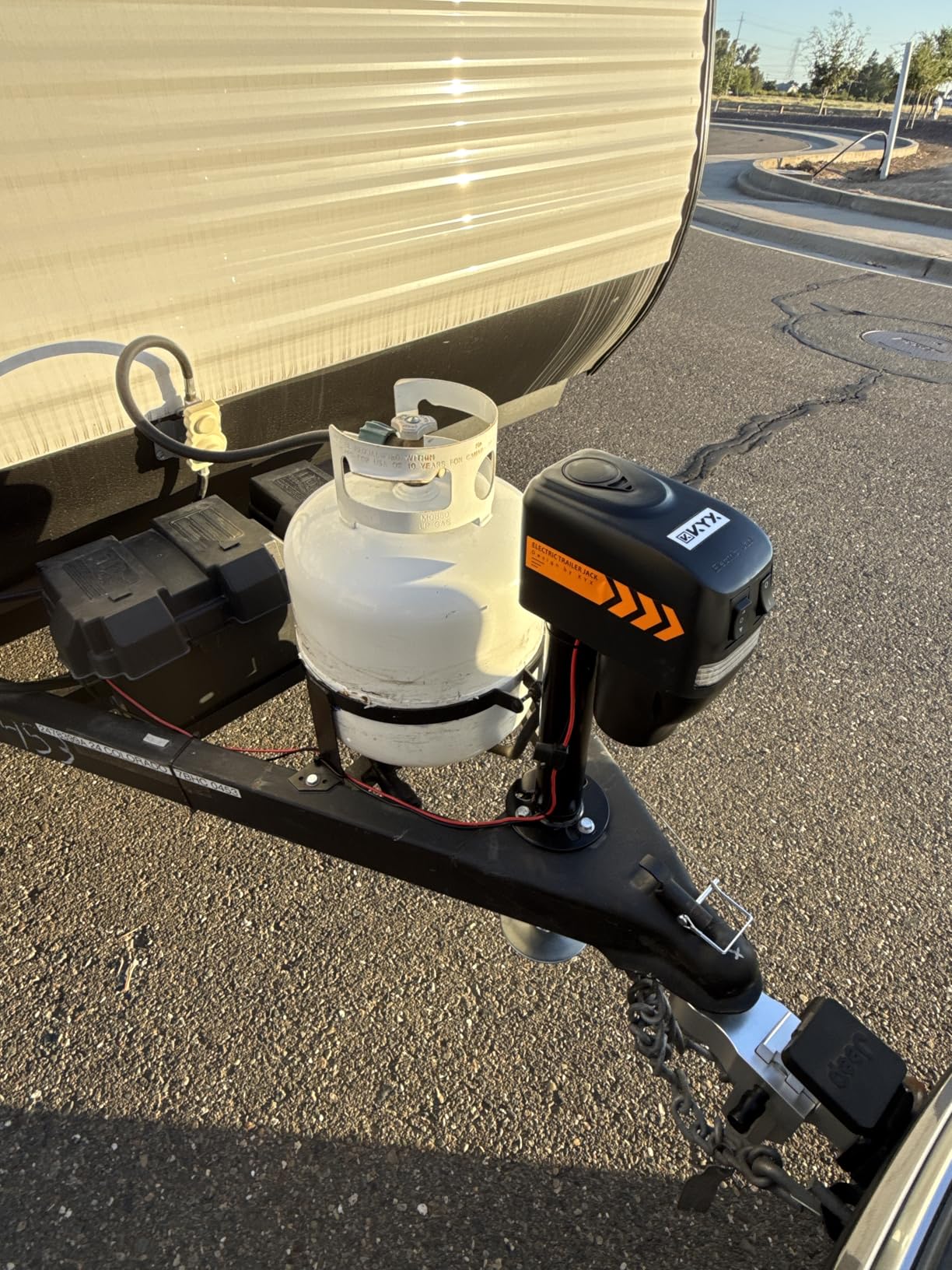 KYX Electric Trailer Jack 5000LBs, Electric Jack with Waterproof Cover, Electric A-Frame Tongue Jack, 9.84