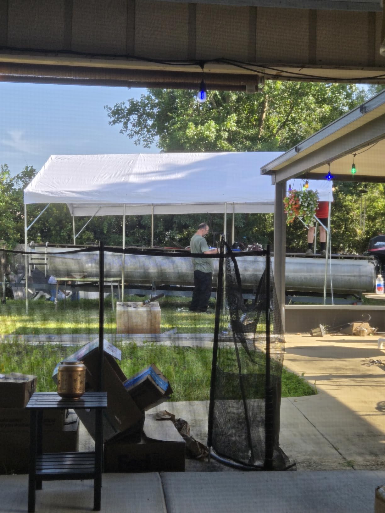 10x20 ft Heavy Duty Carport Portable Car Canopy Garage Party Tent Boat Shelter, Adjustable Height from 9.5 ft to 11 ft - Gray customer photo 2