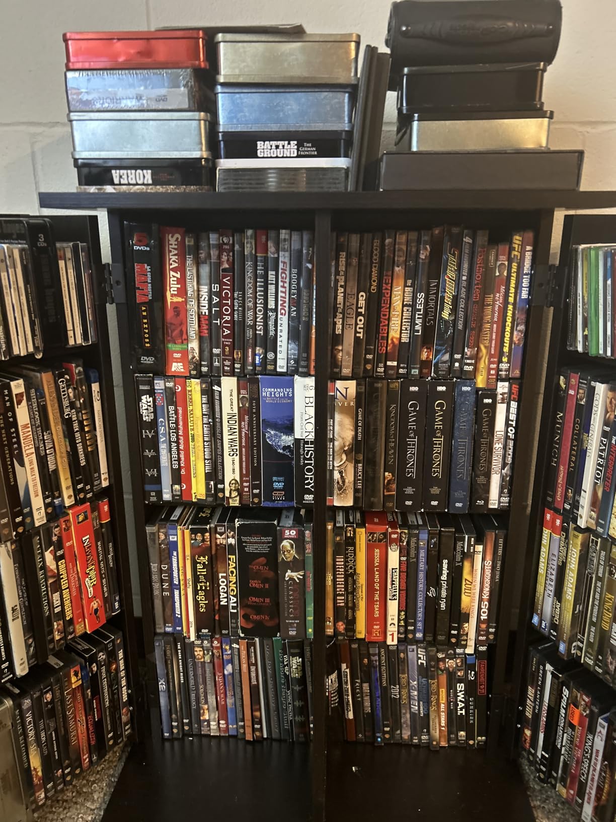 VEVOR Media Storage Cabinet, DVD Cabinet with Doors and Shelves, CD Storage, Adjustable DVD Shelf, Protects & Organizes Music, Movie, Video Games or Collections - Espresso customer photo 1