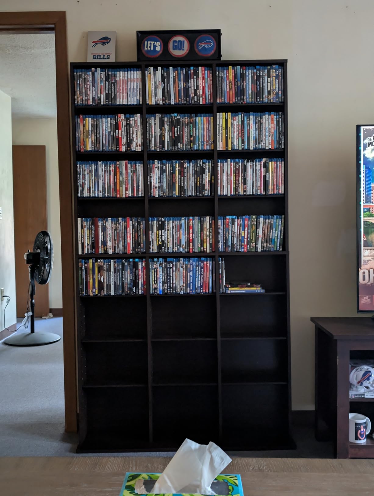 VEVOR Media Storage Cabinet, CD Rack Tower, 34 Compartments Rotating Media Tower Rack for CDs, DVDs, Books and Game Discs, DVD Stand for Living Room, Home Office and Recording Room, Brown customer photo 1