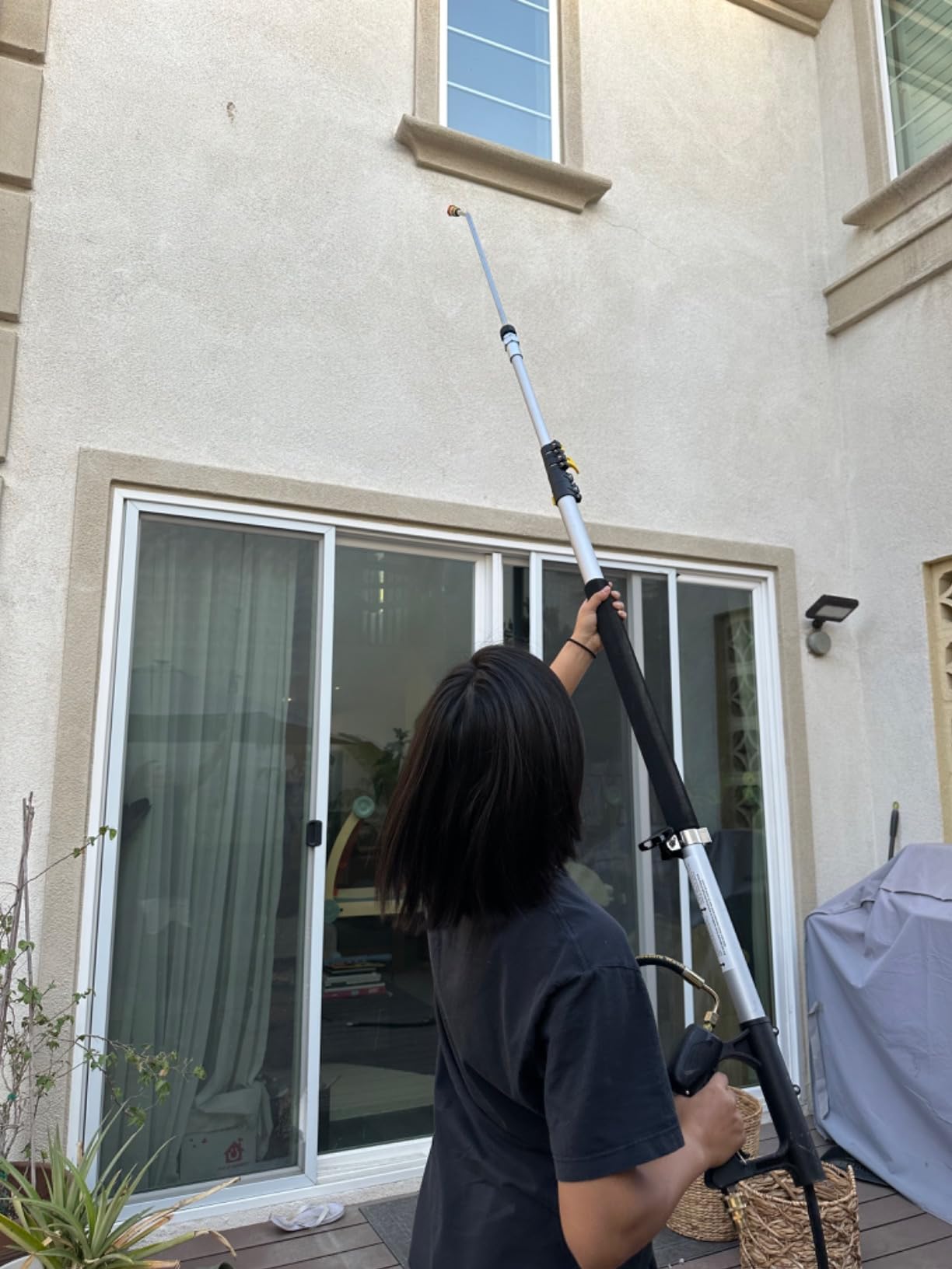 24 FT Telescoping Pressure Washer Wand with Pressure Washer Extension Wand, Brush Head, Gutter Cleaner, 5 Spray Nozzle Tips, 2 Hose Adapters and Support Belt customer photo 1