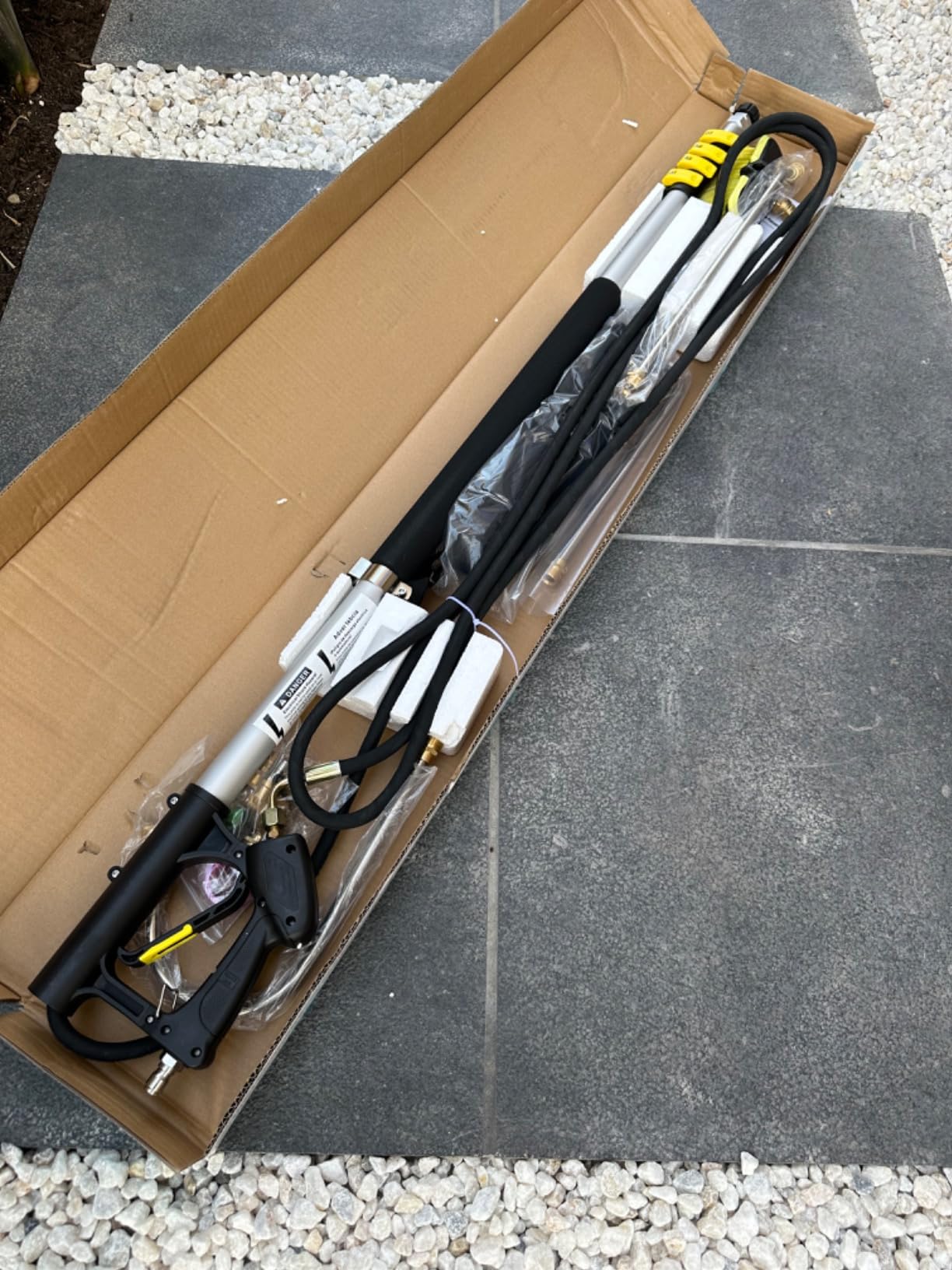 24 FT Telescoping Pressure Washer Wand with Pressure Washer Extension Wand, Brush Head, Gutter Cleaner, 5 Spray Nozzle Tips, 2 Hose Adapters and Support Belt customer photo 2