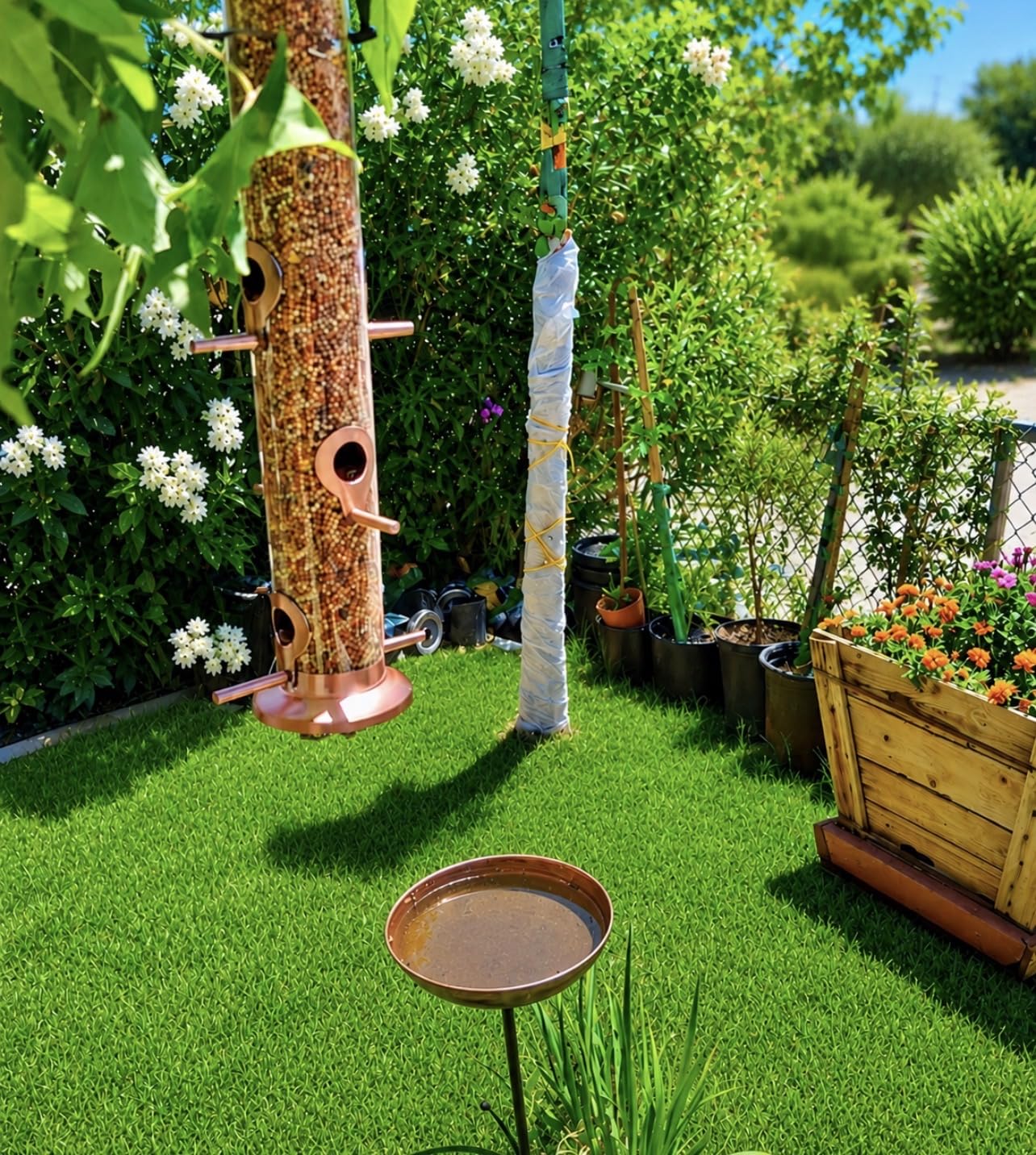 Small Metal Bird Bath for Outdoors, 10