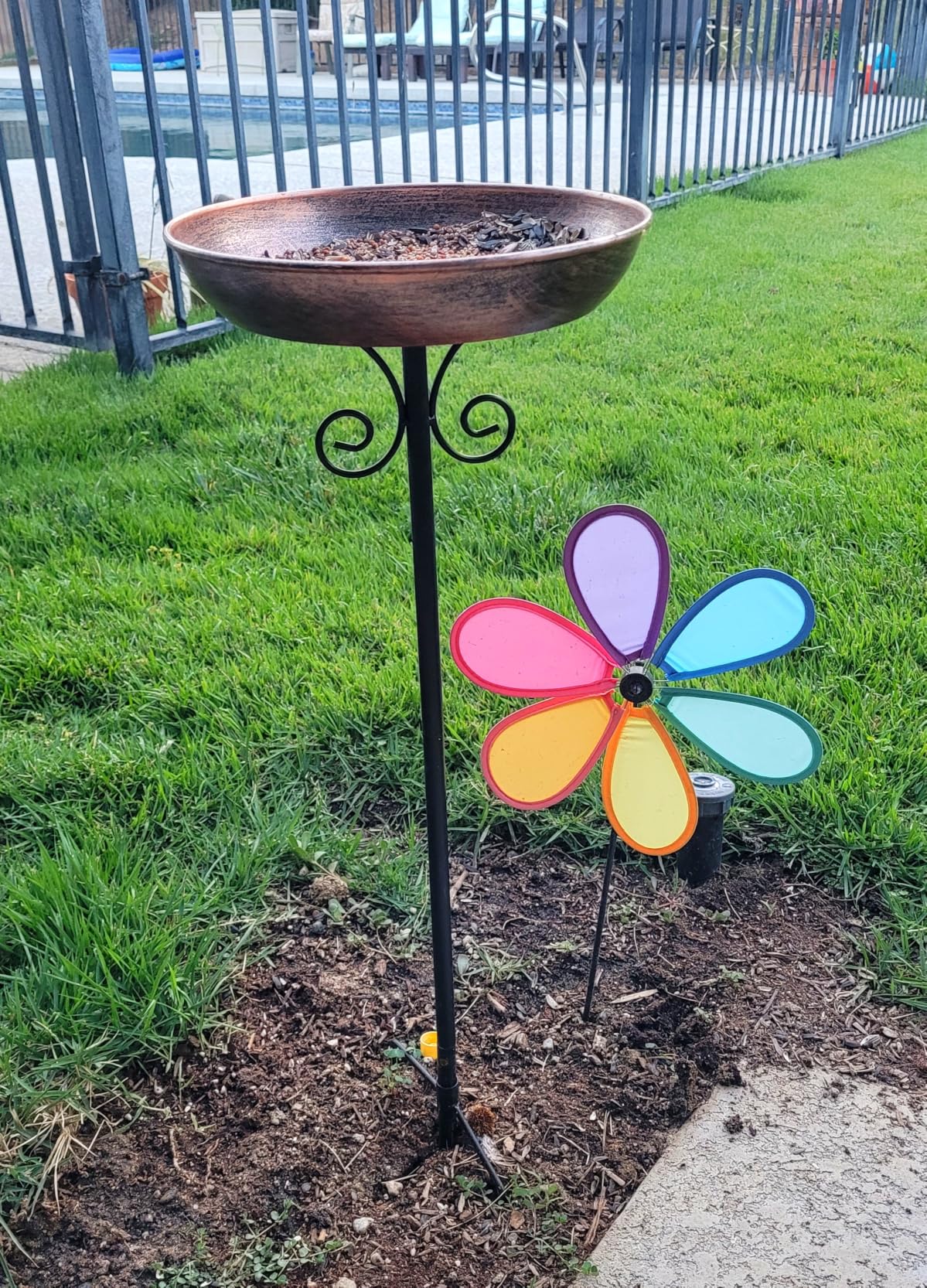 Small Metal Bird Bath for Outdoors, 10