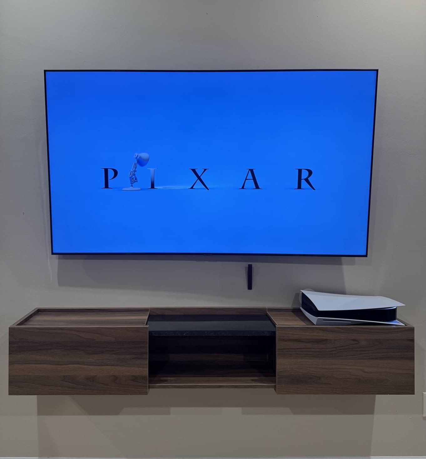Atelier Mobili Floating TV Stand 65 Inch TV, Wall Mounted Media Console, Mid Century Modern Media Console, Walnut TV Stand for Living Room, Floating Entertainment Center (Walnut, 69 Inches) customer photo 2