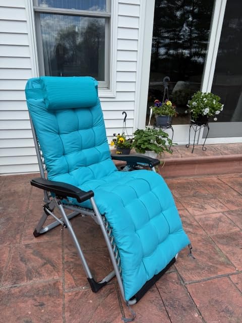 Suteck Oversized Zero Gravity Chair, 33In XXL Outdoor Recliner Chair w/Removable Cushion&Headrest, Camping Lounge Chair w/Upgraded Lock&Footrest, Reclining Patio Chairs for Indoor Outdoor, 500LBS customer photo 1