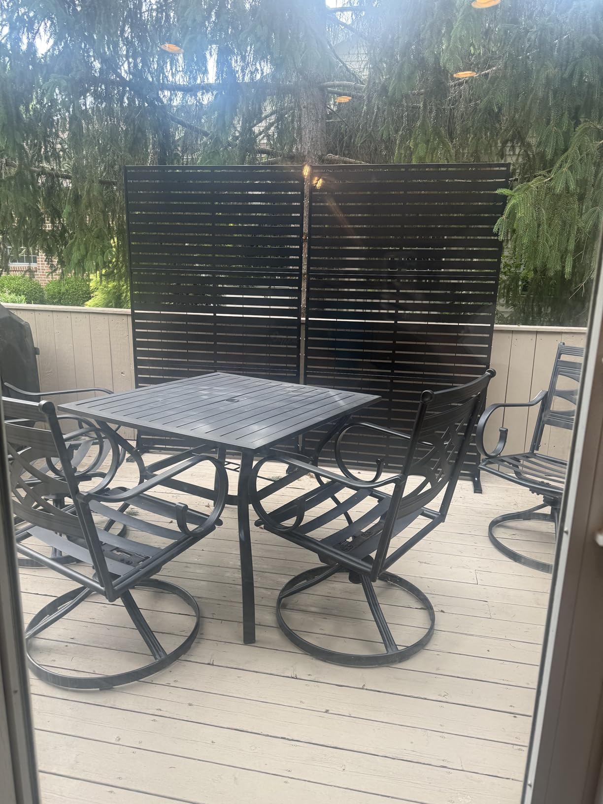 6FT Outdoor Metal Privacy Screen - Decorative Privacy Fence and Room/Garden Divider, Weather-Resistant Freestanding Panel with Stand, Durable Steel for Patio, Garden, Balcony, or Backyard customer photo 1