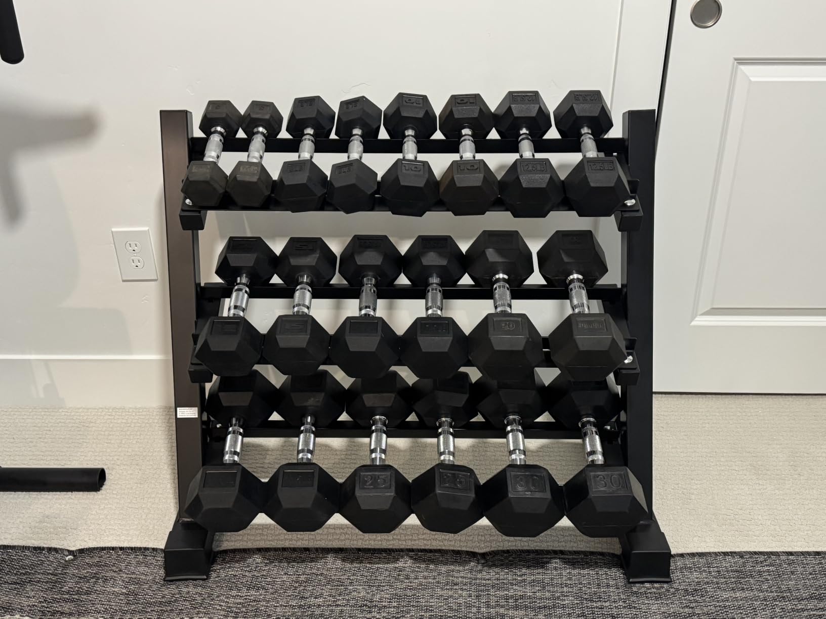Amazon Basics 3-Tier Adjustable Dumbbell Weight Rack, Sturdy Steel Stand Only, Black customer photo 2