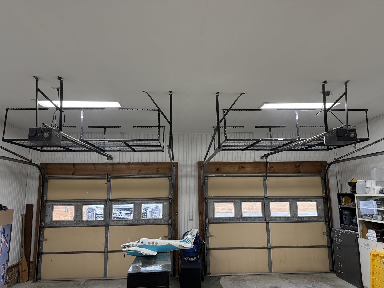 2x8ft Overhead Ceiling Garage Storage Rack, 400LBS Capacity, Black customer photo 1