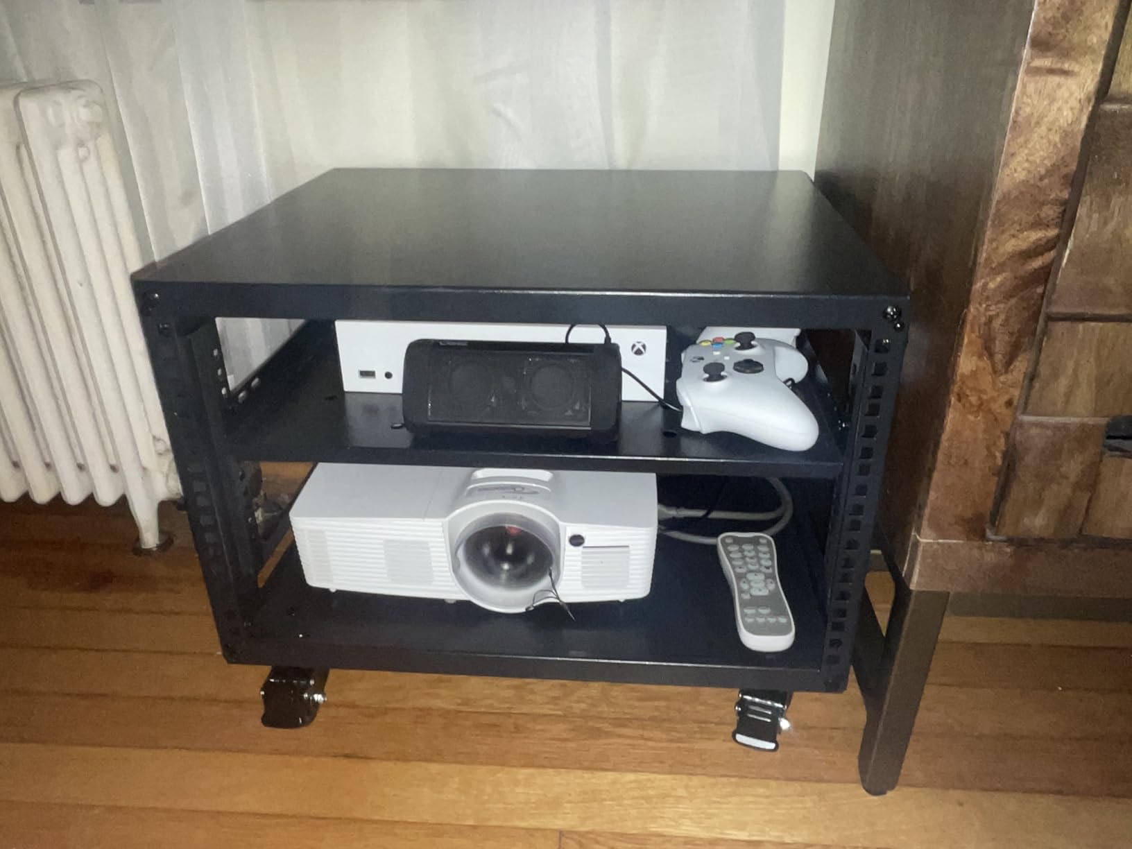 12U Open Frame Server Rack with Wheels Free Standing Network Server Rack for Servers & AV Gear Black customer photo 1