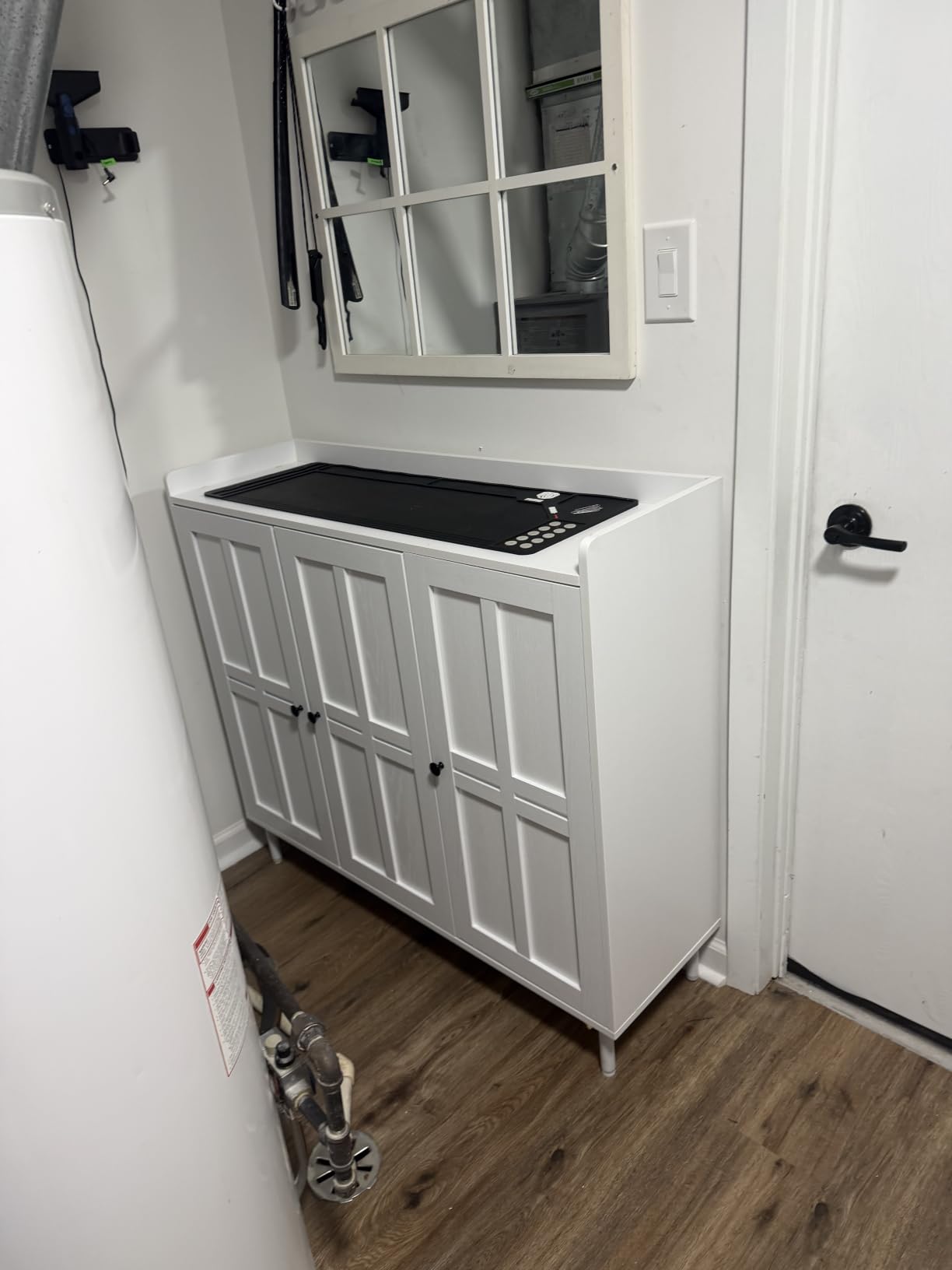 Shoe Cabinet with 3 Doors & Adjustable Shelves for Entryway (White) | 30 Pairs Shoe Storage Cabinet, 40 Inch Tall Farmhouse Shoe Rack Shoe Organizer Cabinet for Hallway Living Room Closet customer photo 2