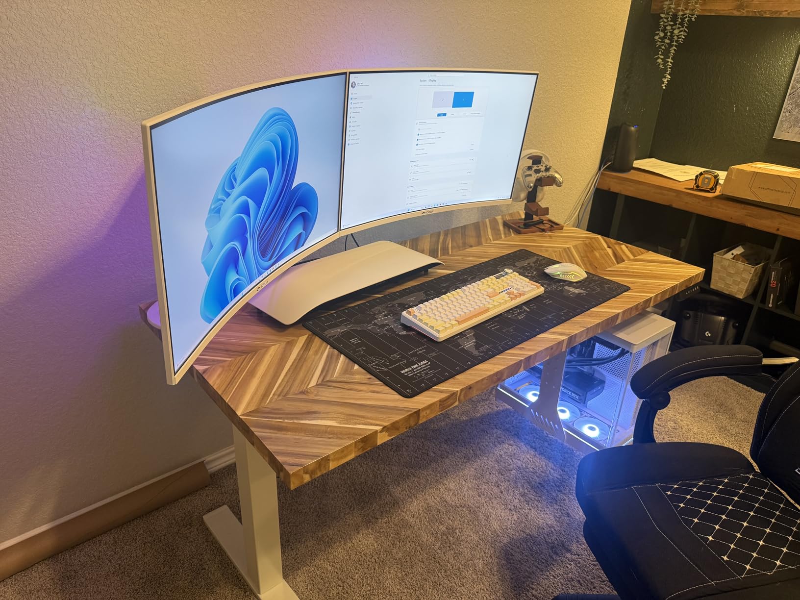 Huuger Dual Motor Electric Standing Desk Frame, Sit Stand up Desk Leg for 47.2