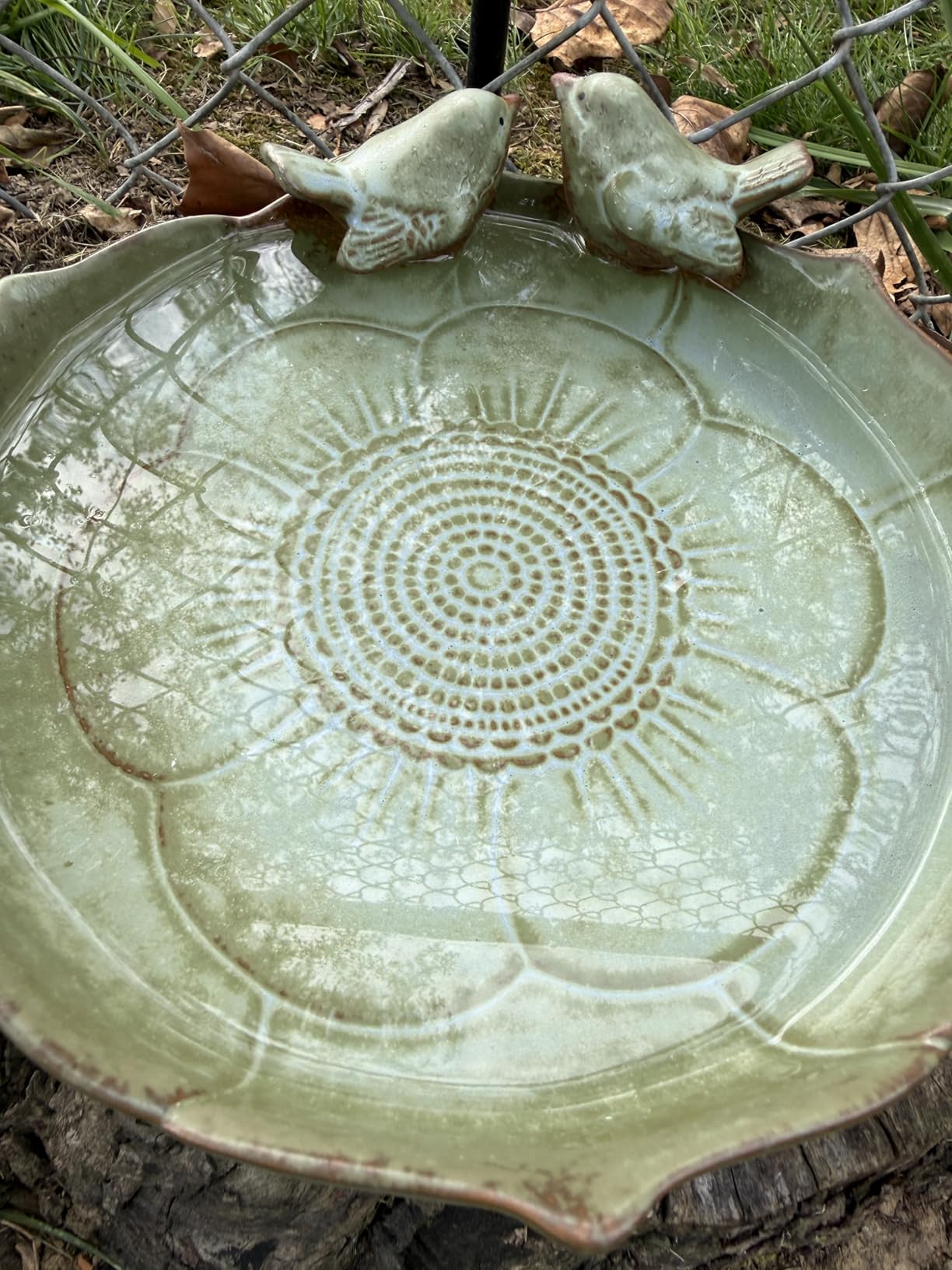 Large Ceramic Bird Bath Bowl Only, 10