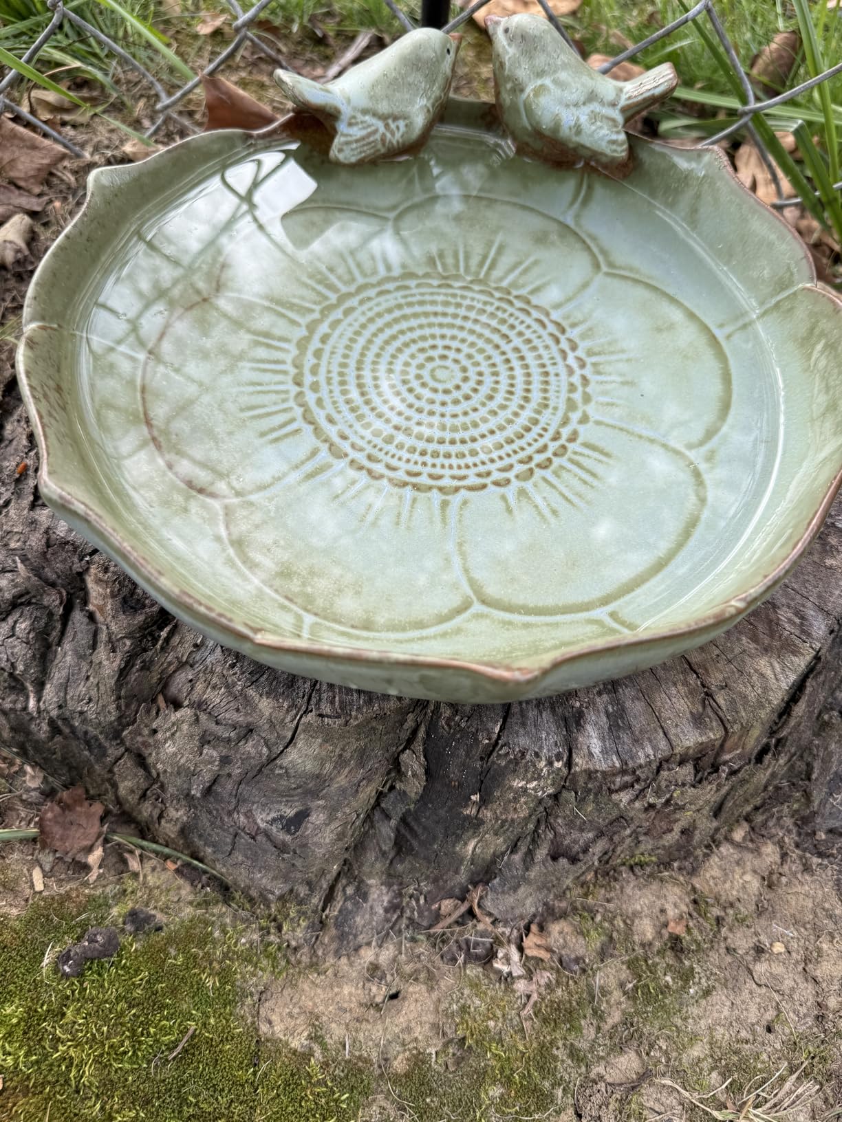 Large Ceramic Bird Bath Bowl Only, 10