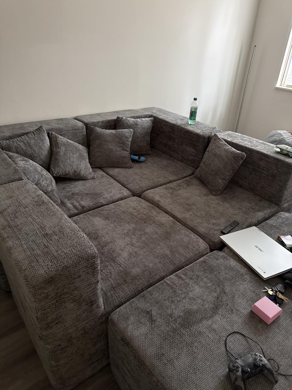 MONVANE Modular Sectional Cloud Couch for Living Room - 130'' 6 Seater Convertible Chenille Couches Set with Ottoman, No Assembly Compression Sofas customer photo 1