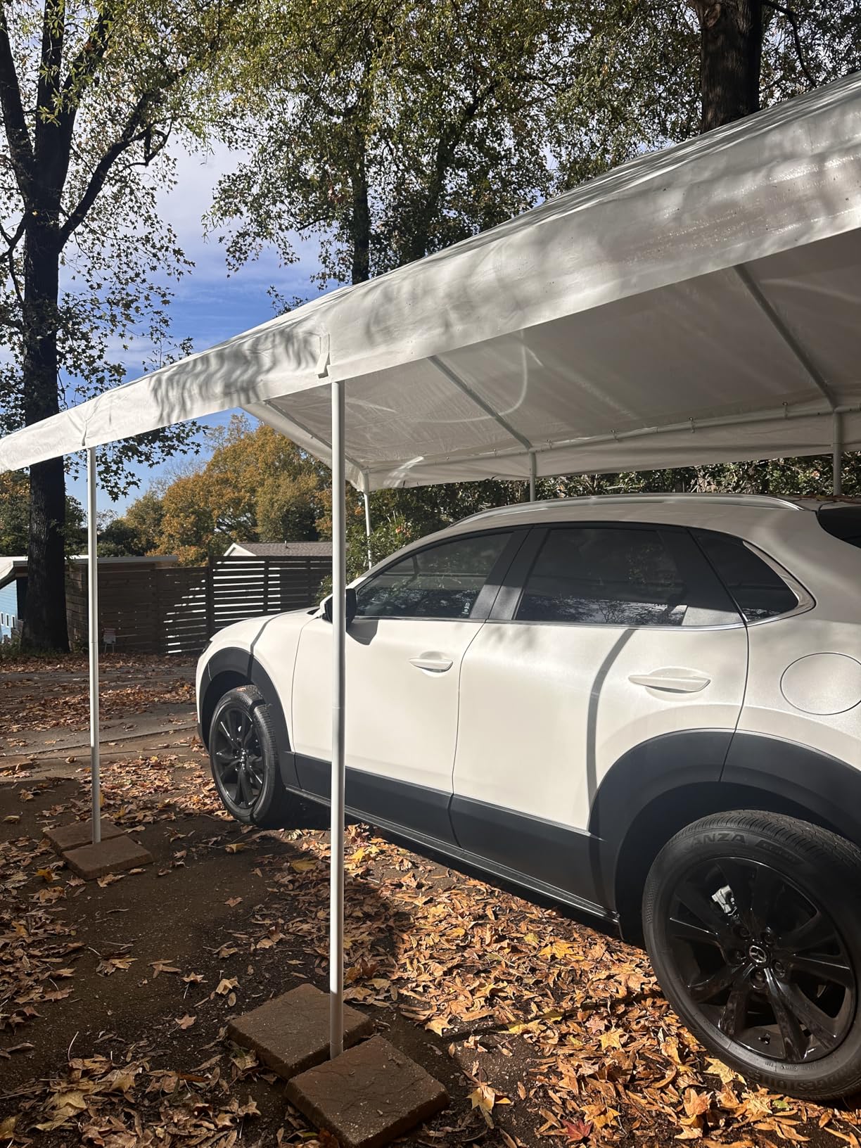 Aoxun 10x20 FT Carport, Heavy Duty Car Canopy Portable Garage, Khaki | Portable Garage for Cars Boats Trucks, Outdoor Car Tent, Steel Frame, Stakes & Ropes Included, All-Weather Protection customer photo 2