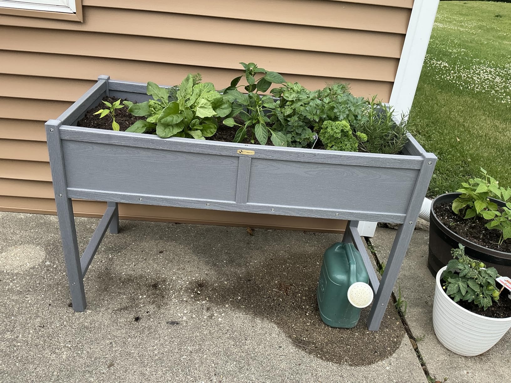 HDPE Raised Garden Bed with Legs, 47x22x30 inch Outdoor Elevated Planter Box for Vegetables, Herbs & Flowers, Weather-Resistant Raised Garden Beds for Patio, Balcony & Backyard Gardening customer photo 1