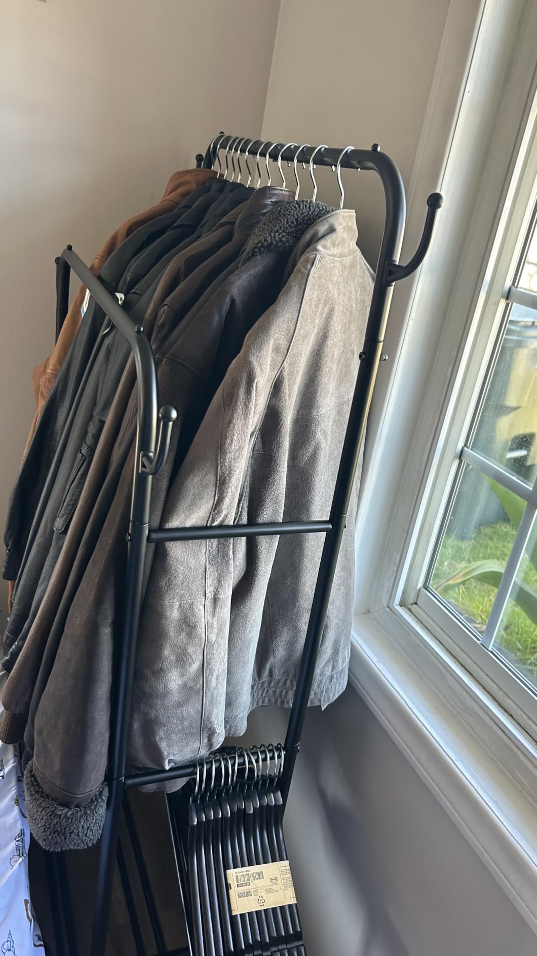 Homde Sturdy Garment Rack for Bedroom: 265 lbs Heavy Duty Clothes Organizer | 2 Hanging Rods Hold Coat to T-Shirt - Easy Roll & Park on Wheels - Metal Frame Stays Solid & Stable at Full Load customer photo 1