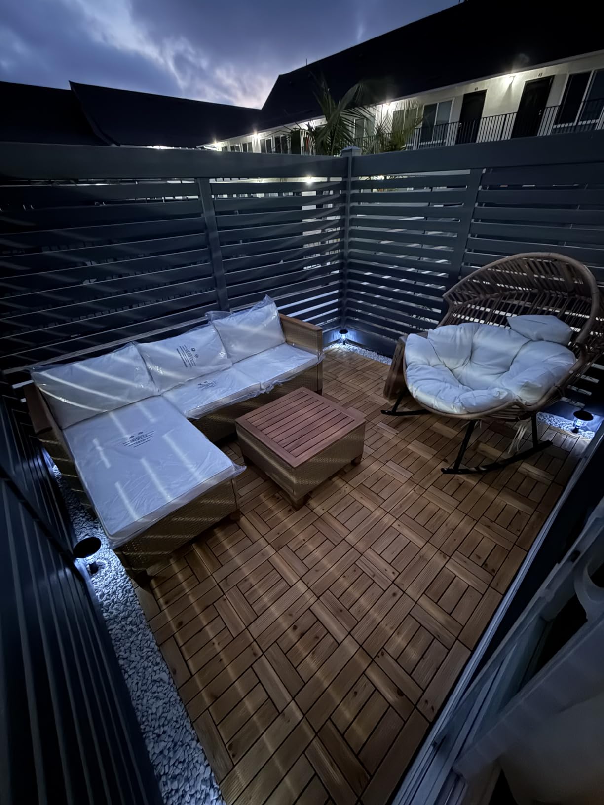 Garvee 33 PCS Solid Acacia Wood Deck Tiles, 12