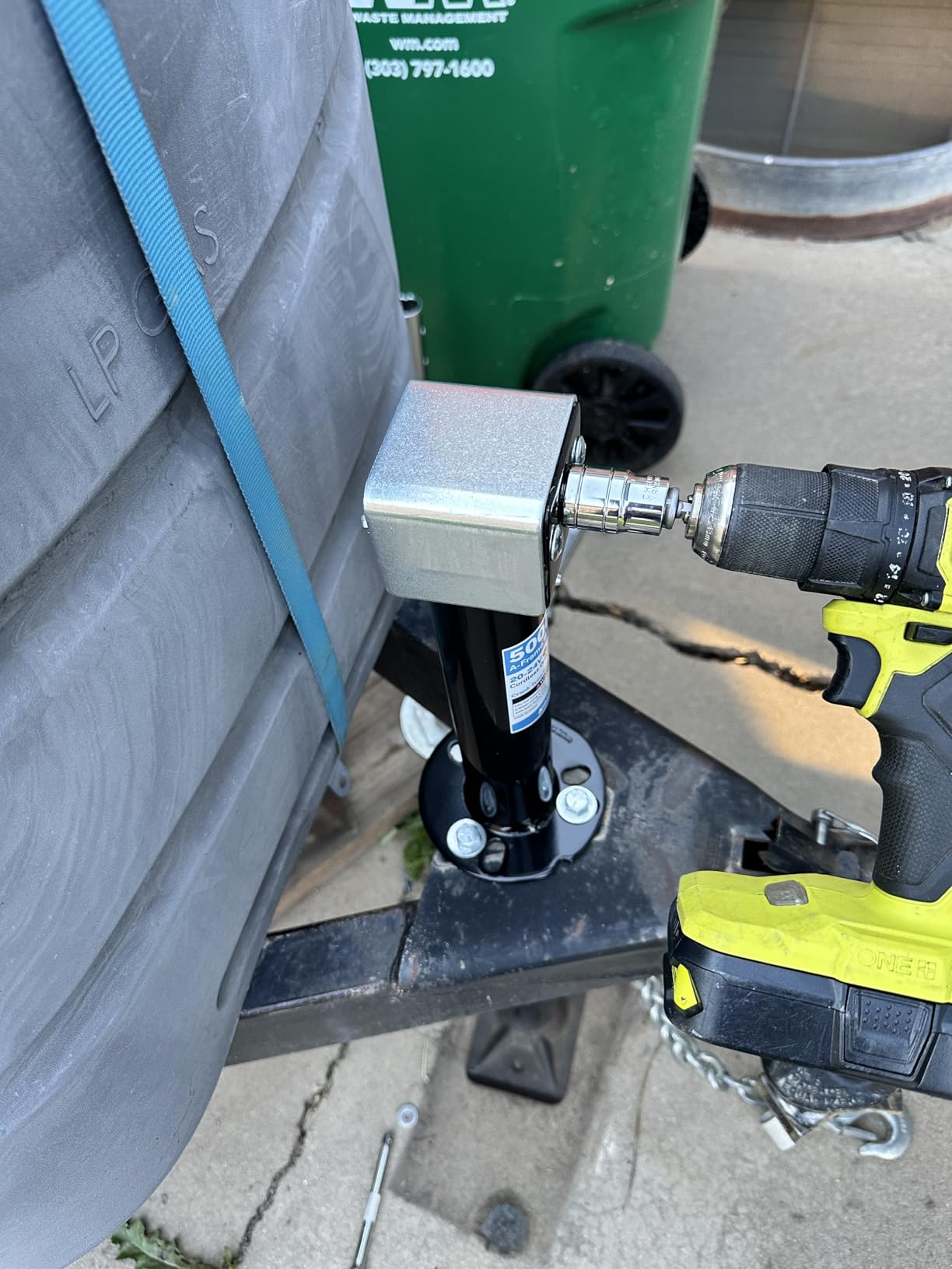 Kohree 5000 lbs A-Frame Trailer Jack, 20-24V Electric Drill-Operated, Adjustable Drop Leg, 25