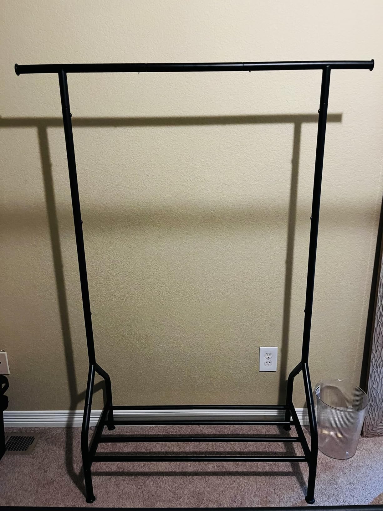 Sturdy Clothing Racks with Shelf, Metal Clothes Rack with Leveling Feet for Hanging Clothes, Freestanding Garment Coat Rack for Bedroom, Apartment & Small Spaces, Black customer photo 2